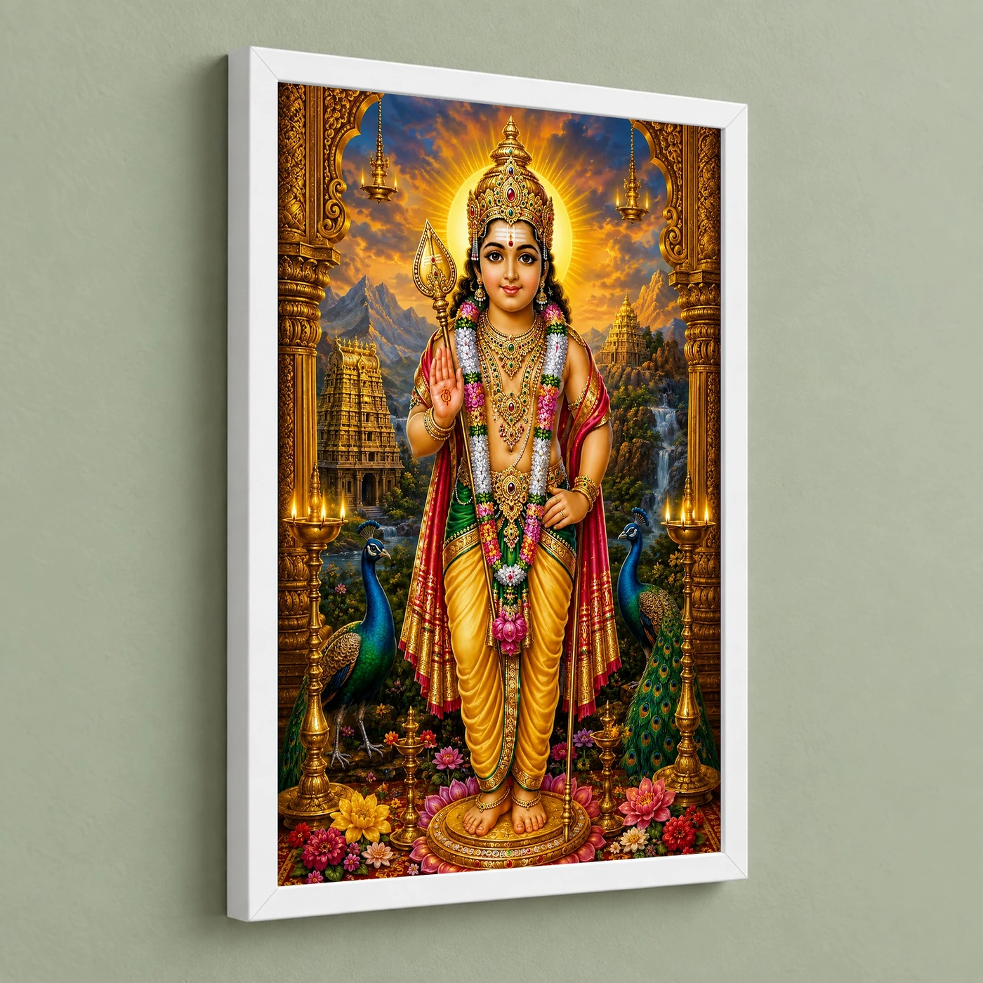 Murugan Kartikeya Peaceful Home Mandir Composition Photo Frame, view 5