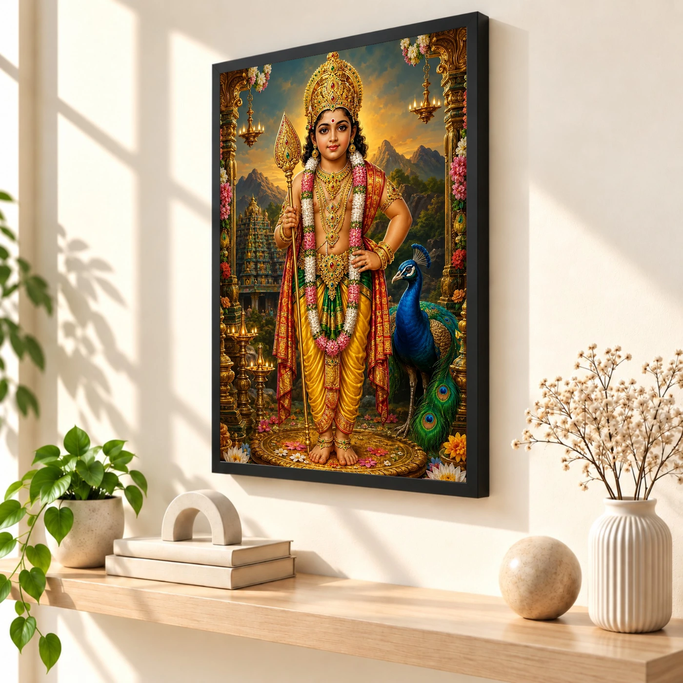 Murugan Kartikeya Royal Jewel-Toned Portrait Photo Frame, view 2