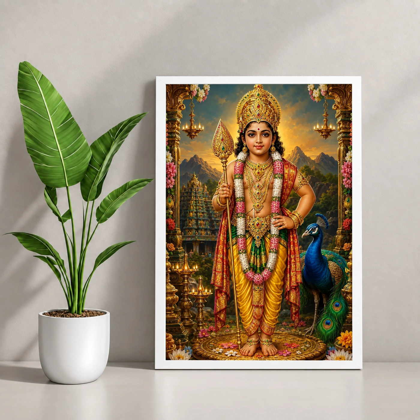 Murugan Kartikeya Royal Jewel-Toned Portrait Photo Frame, view 4