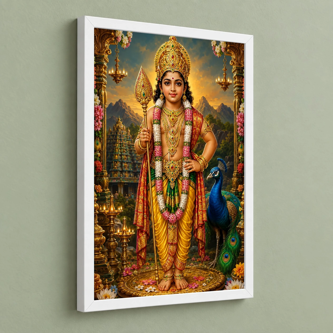 Murugan Kartikeya Royal Jewel-Toned Portrait Photo Frame, view 5