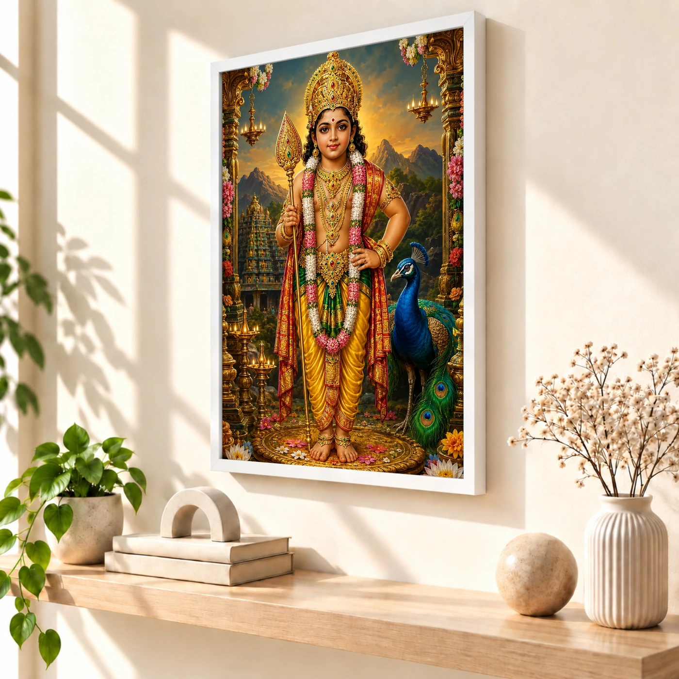 Murugan Kartikeya Royal Jewel-Toned Portrait Photo Frame, view 7