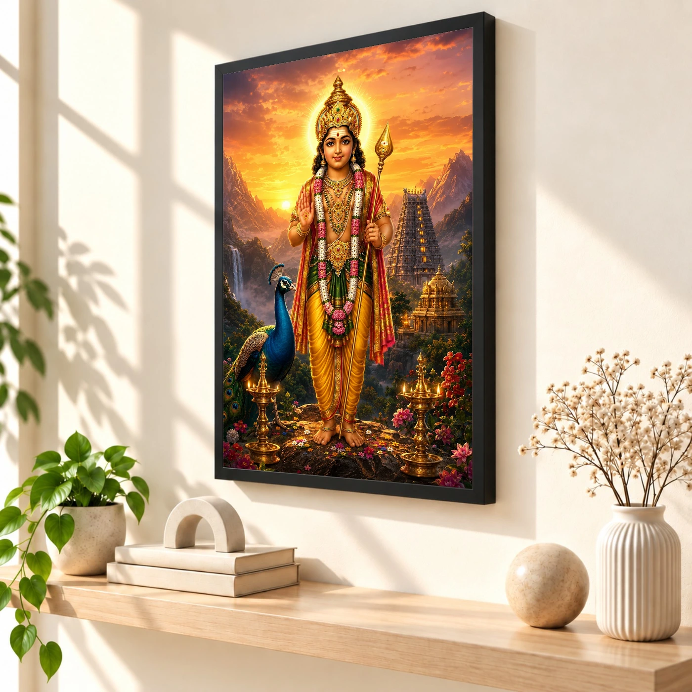 Murugan Kartikeya Serene Sunrise Blessing Photo Frame, view 2