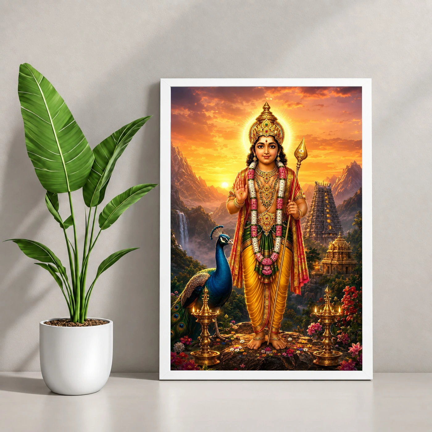 Murugan Kartikeya Serene Sunrise Blessing Photo Frame, view 4