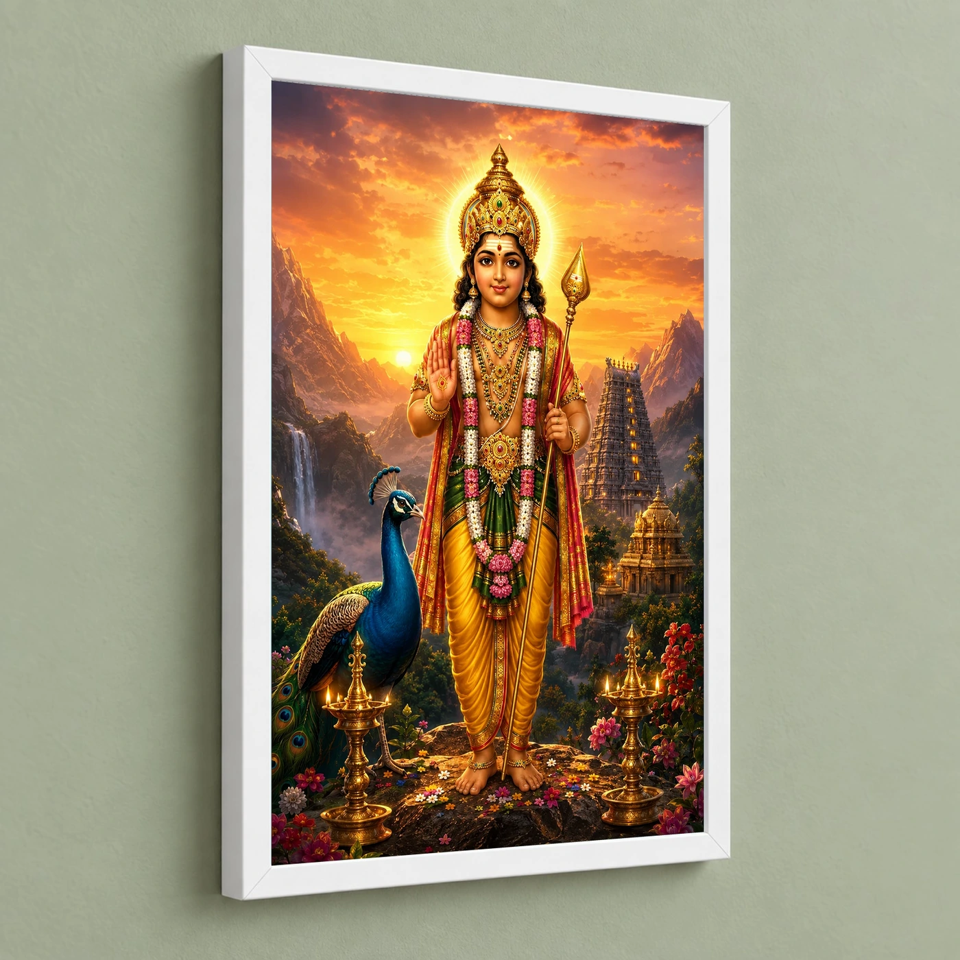 Murugan Kartikeya Serene Sunrise Blessing Photo Frame, view 5