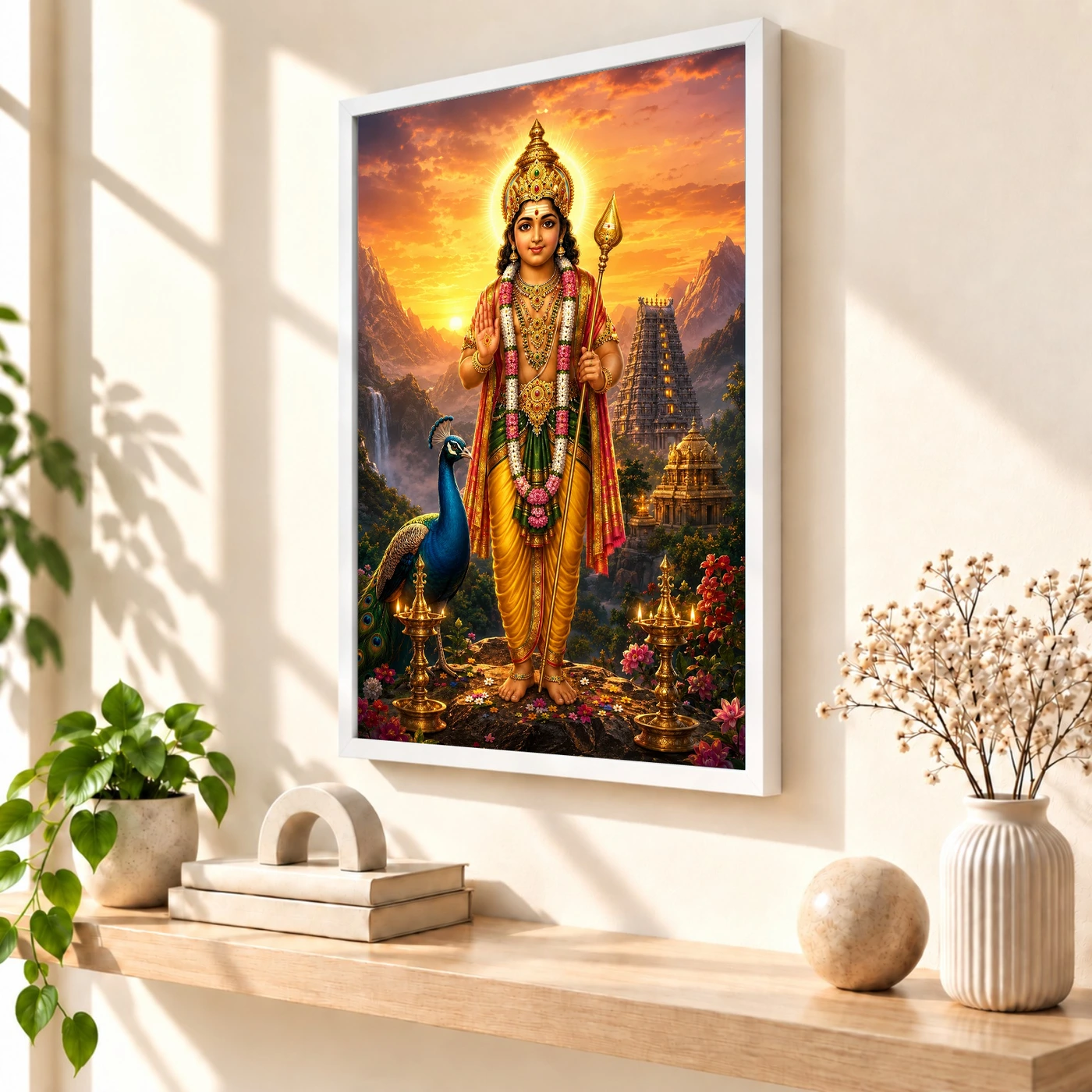 Murugan Kartikeya Serene Sunrise Blessing Photo Frame, view 7