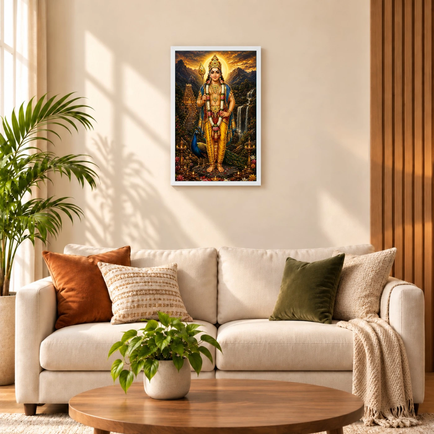 Murugan Kartikeya Traditional Indian Miniature-Inspired Devotional Art Photo Frame, view 9