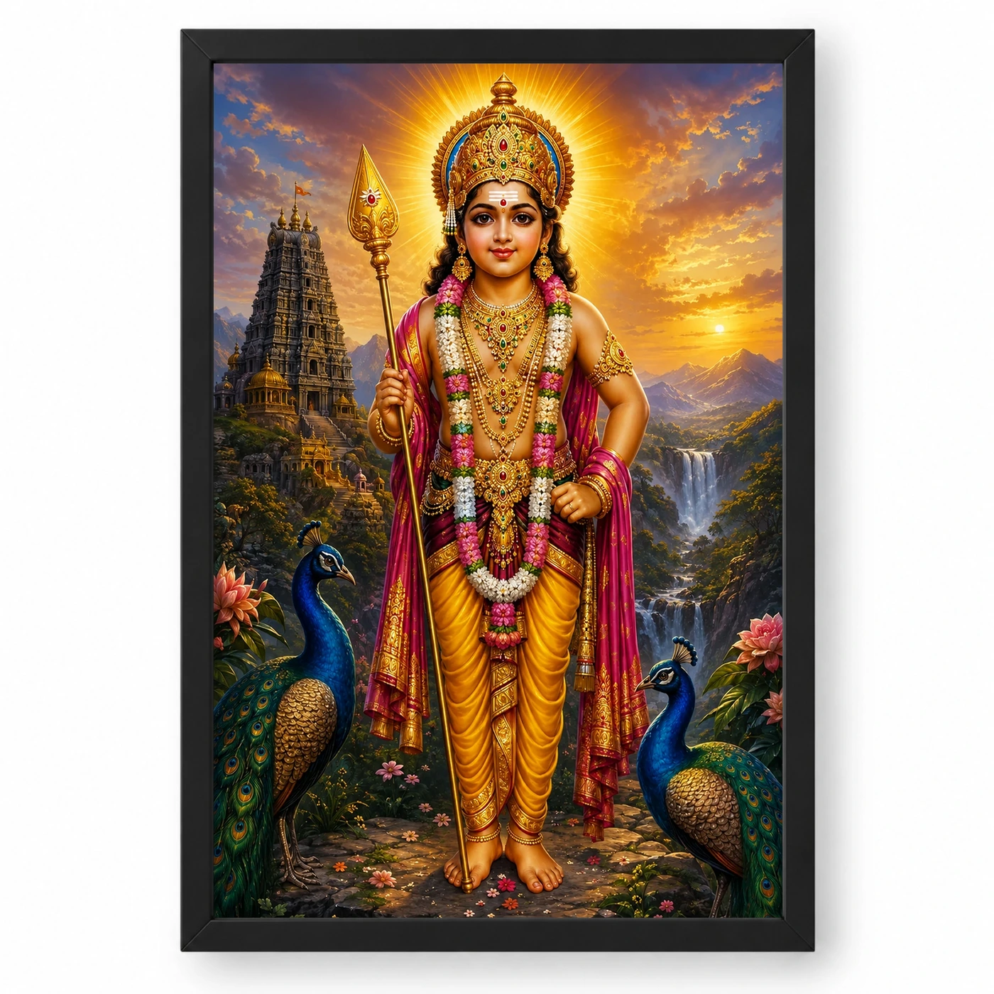 Murugan Kartikeya Vivid Premium Spiritual Poster Art Photo Frame