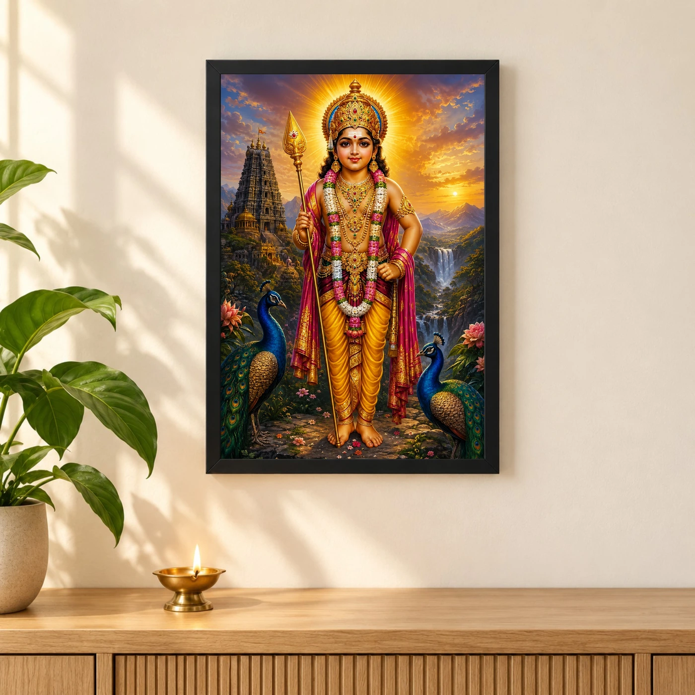 Murugan Kartikeya Vivid Premium Spiritual Poster Art Photo Frame, view 3