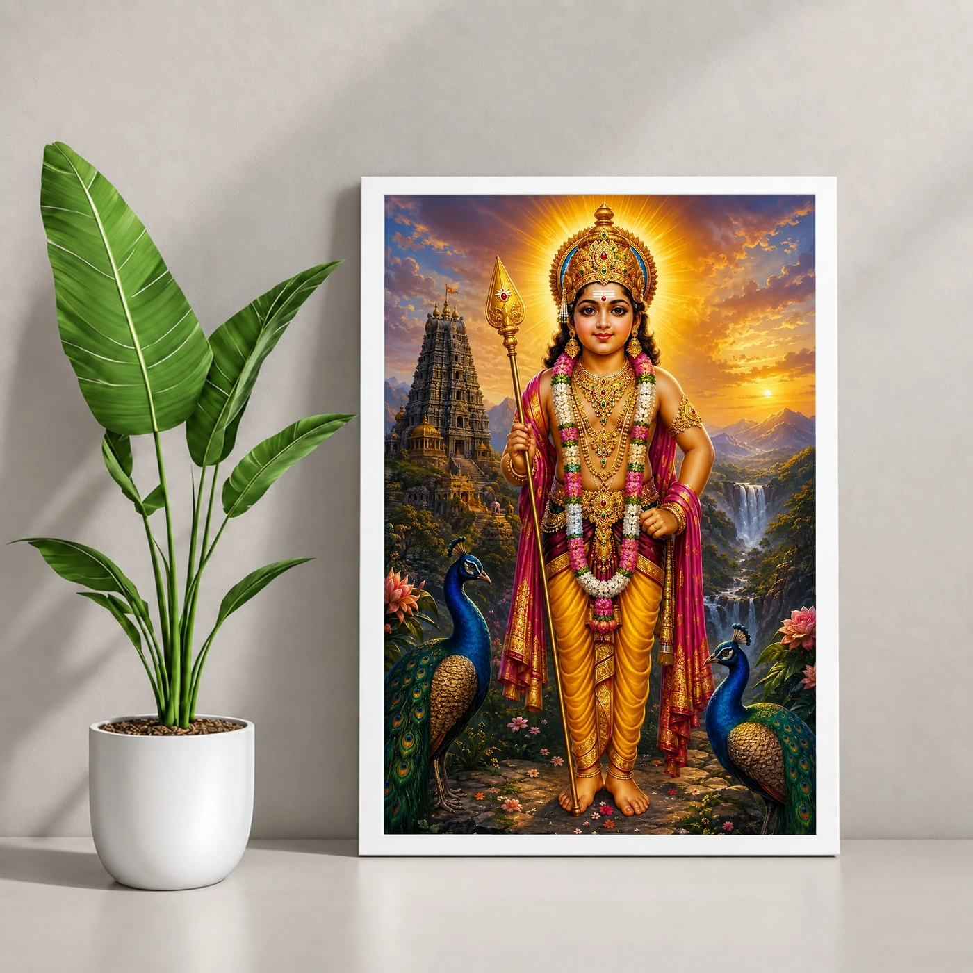 Murugan Kartikeya Vivid Premium Spiritual Poster Art Photo Frame, view 4