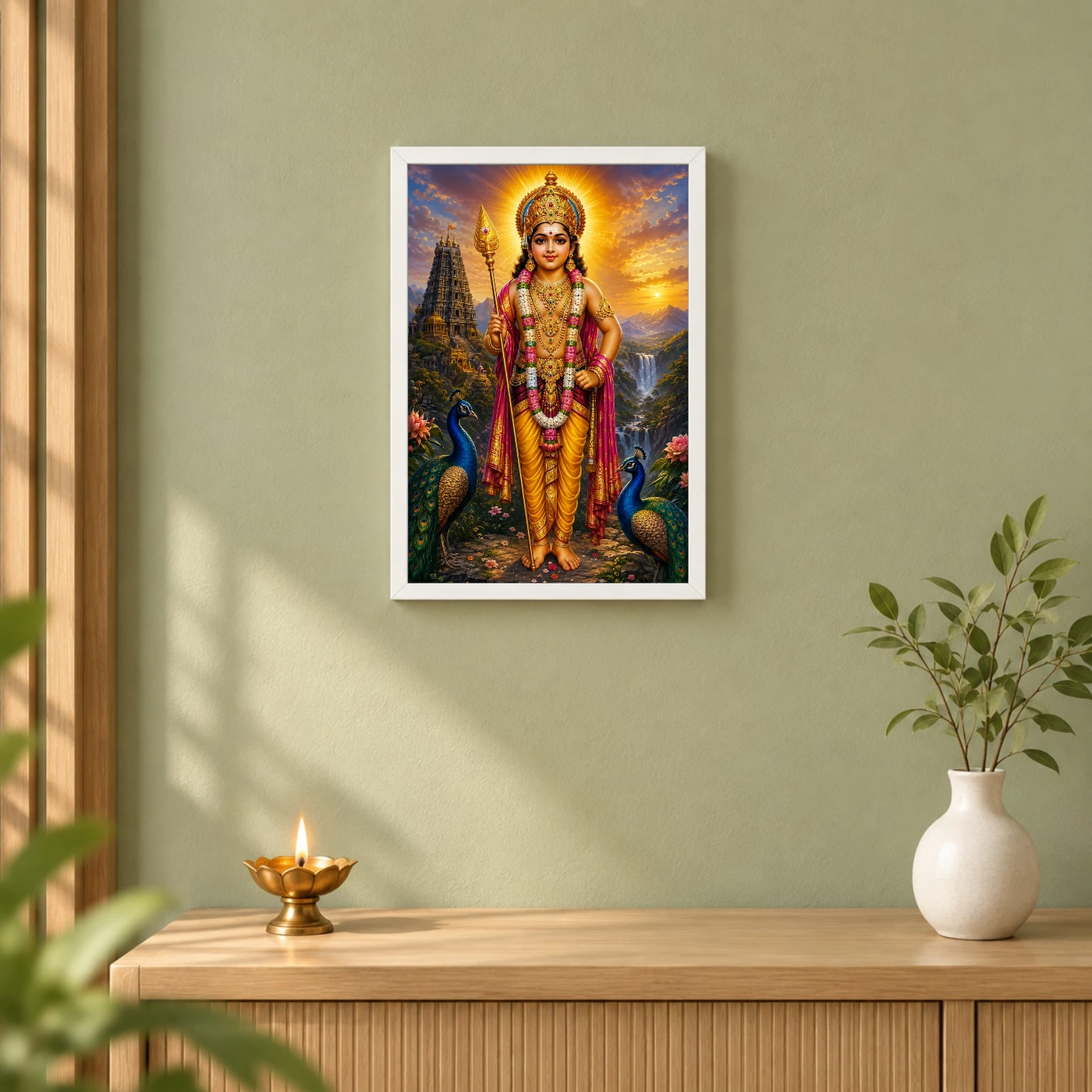 Murugan Kartikeya Vivid Premium Spiritual Poster Art Photo Frame, view 6
