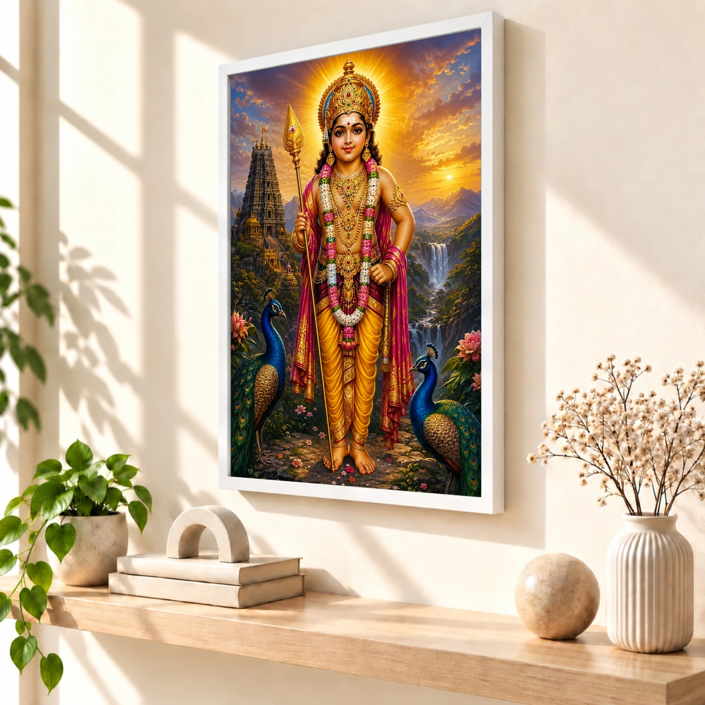 Murugan Kartikeya Vivid Premium Spiritual Poster Art Photo Frame, view 7
