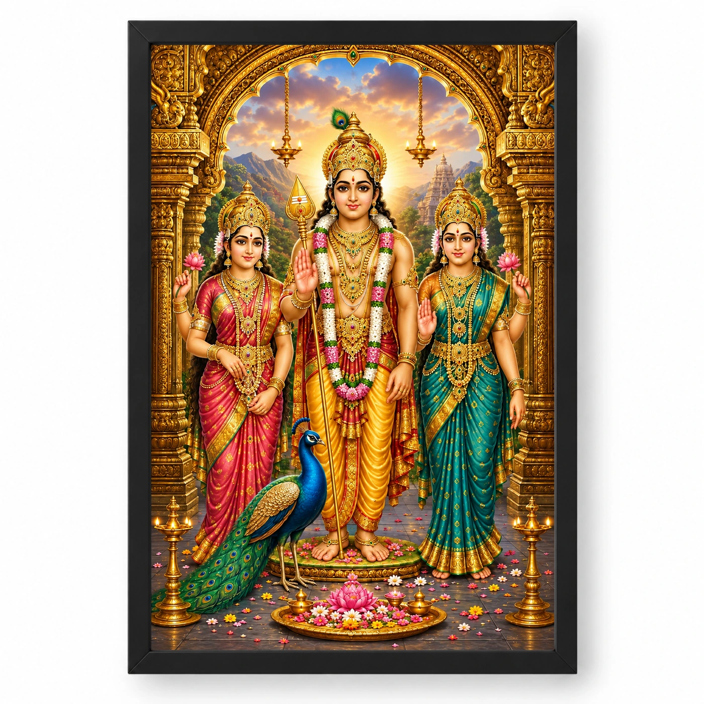 Murugan with Valli Devasena Palani Photo Frame