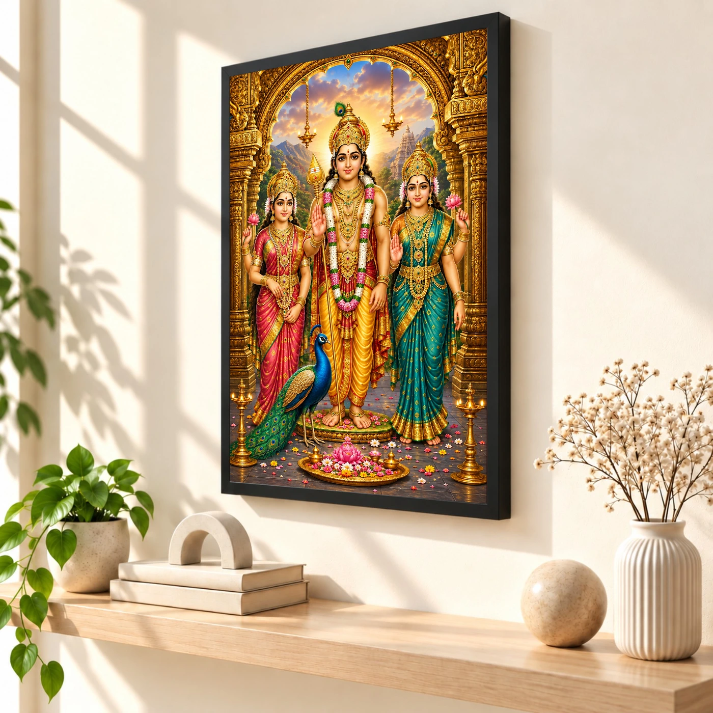 Murugan with Valli Devasena Palani Photo Frame, view 2