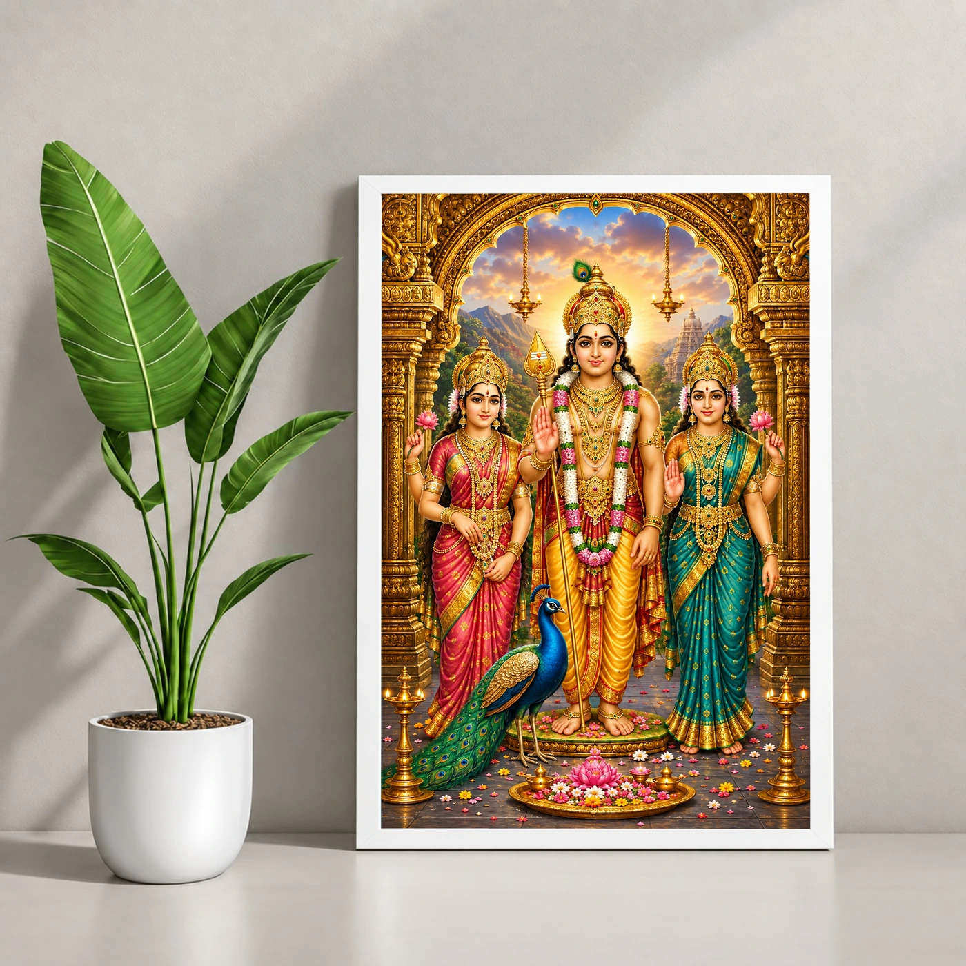 Murugan with Valli Devasena Palani Photo Frame, view 4