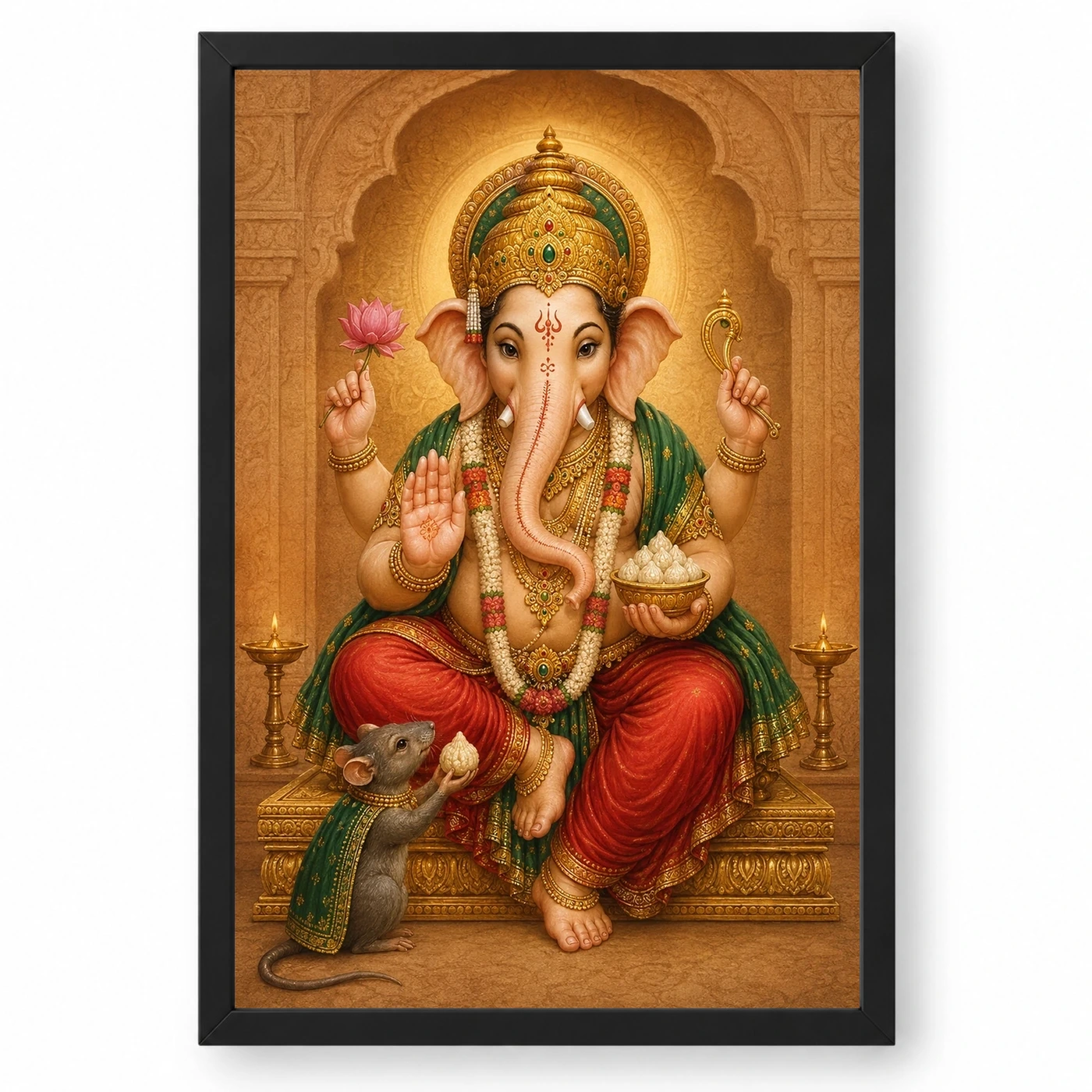 Mushak Vahana Ganesha — Devotional Companion Frame