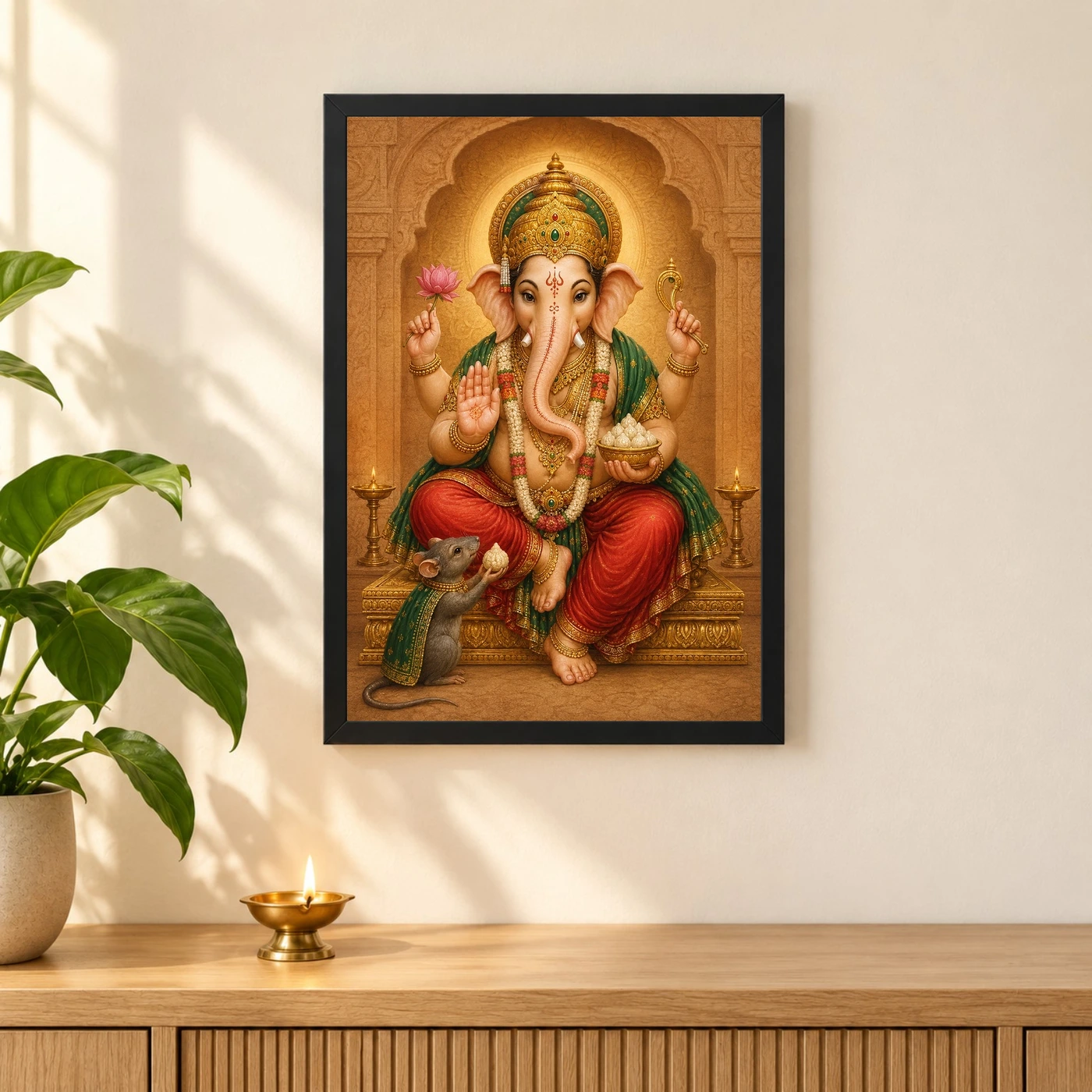 Mushak Vahana Ganesha — Devotional Companion Frame, view 3