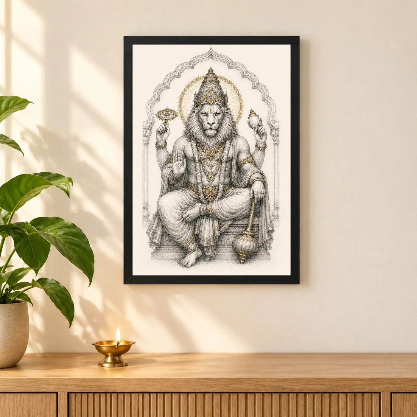 Narasimha — Monochrome Sketch Frame, view 3