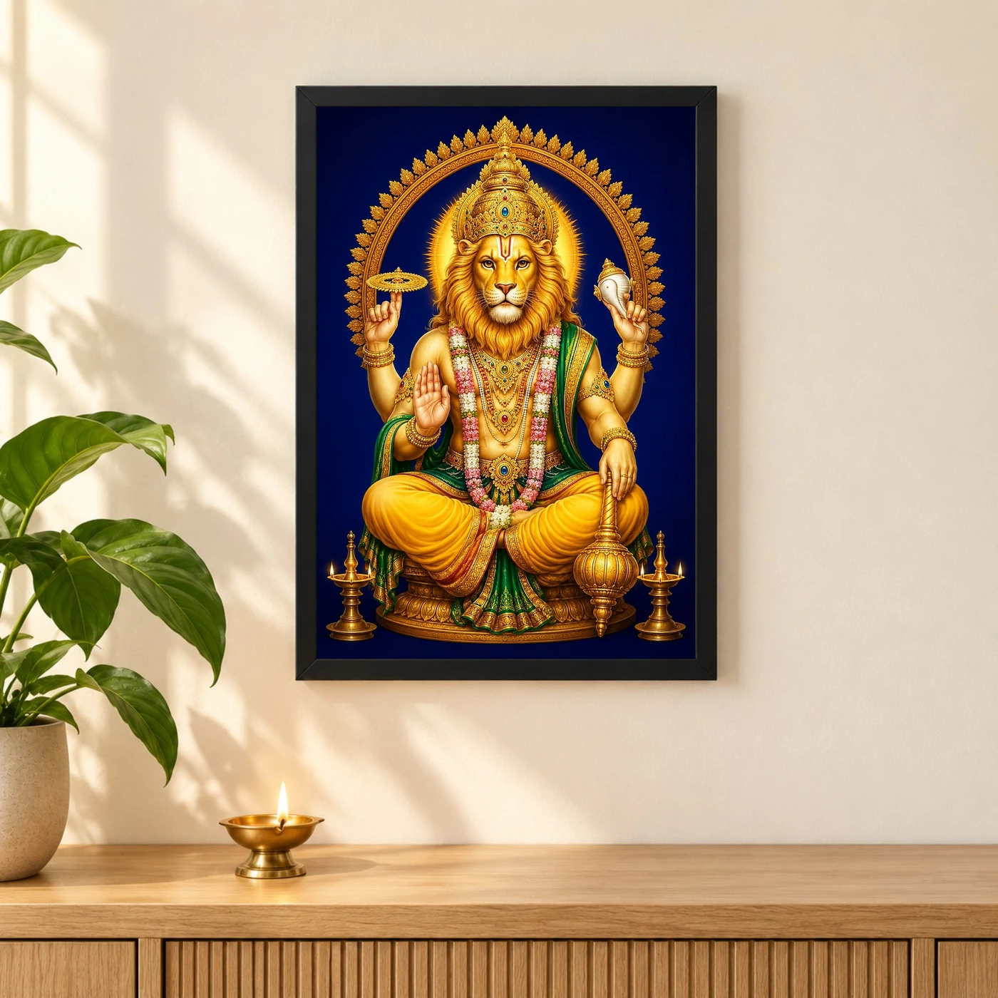 Narasimha — Pooja Mandir Small Frame, view 3