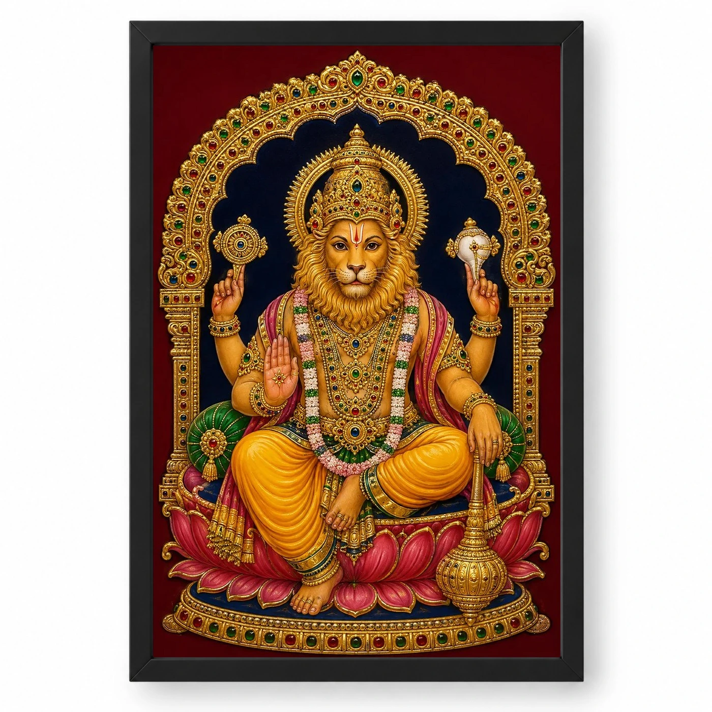 Narasimha — Tanjore Art Frame