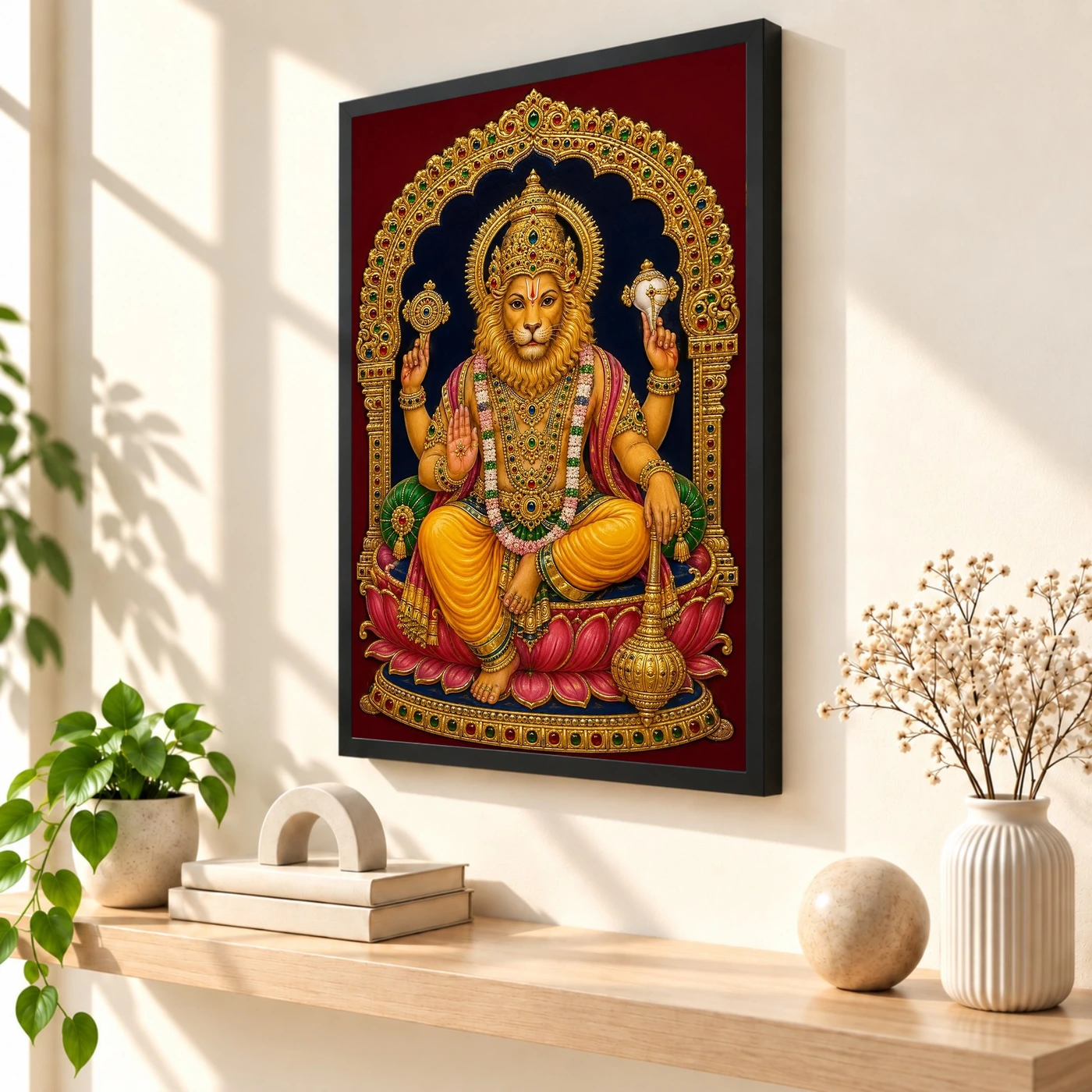 Narasimha — Tanjore Art Frame, view 2