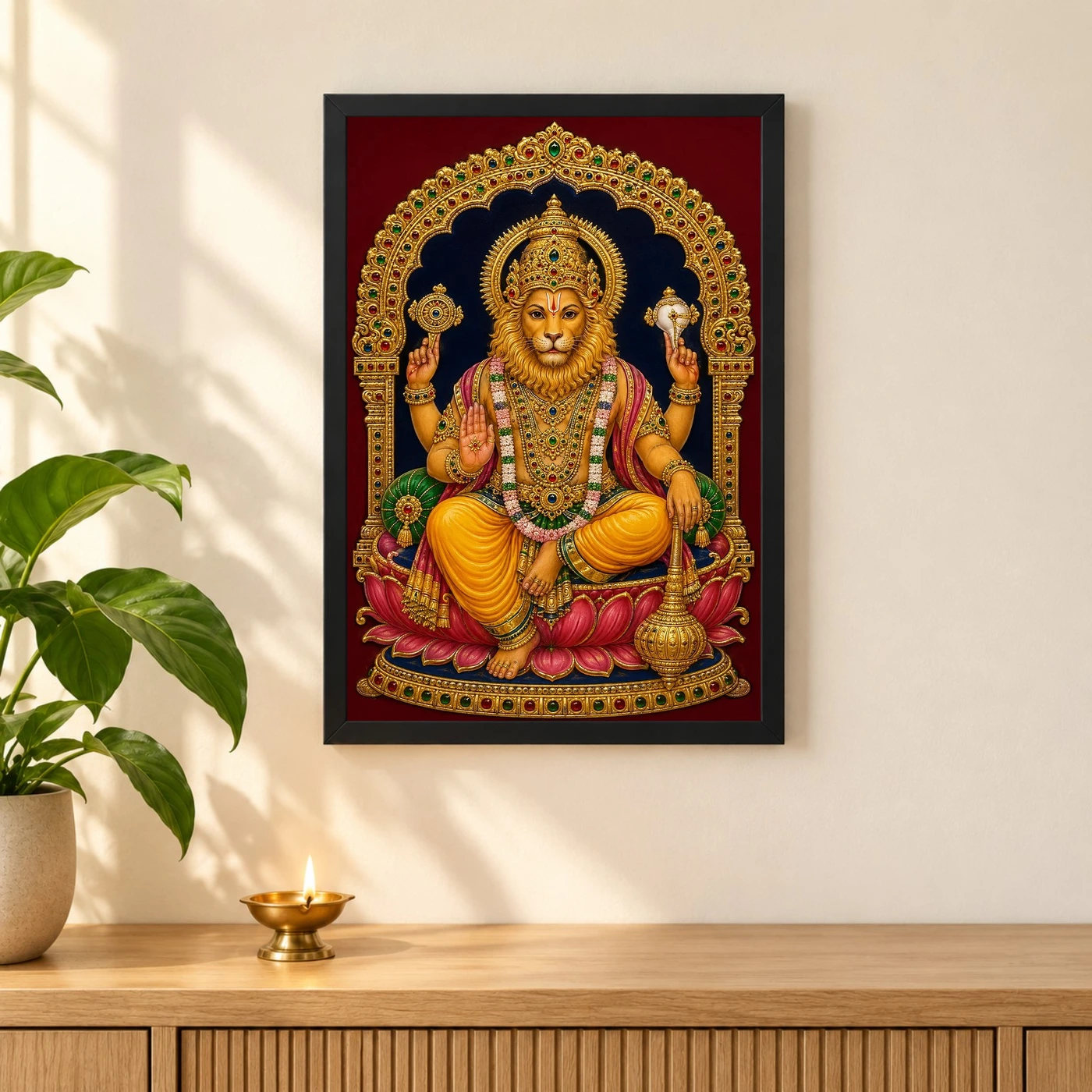 Narasimha — Tanjore Art Frame, view 3