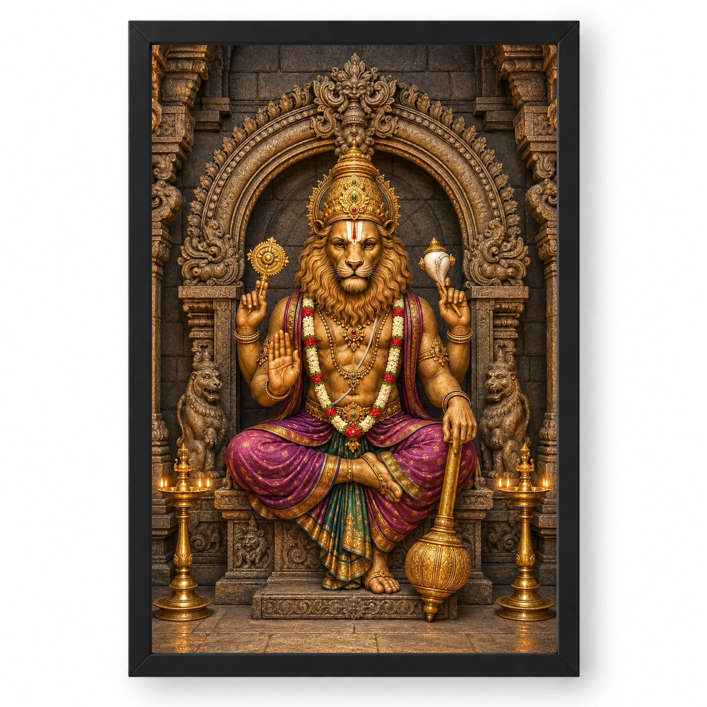Narasimha — Traditional Temple Style Frame