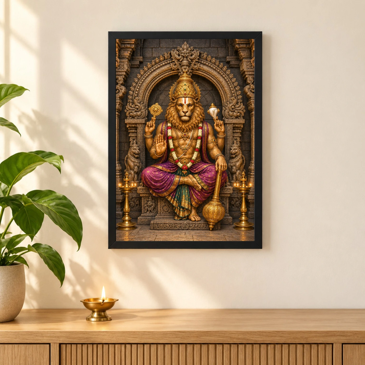 Narasimha — Traditional Temple Style Frame, view 3