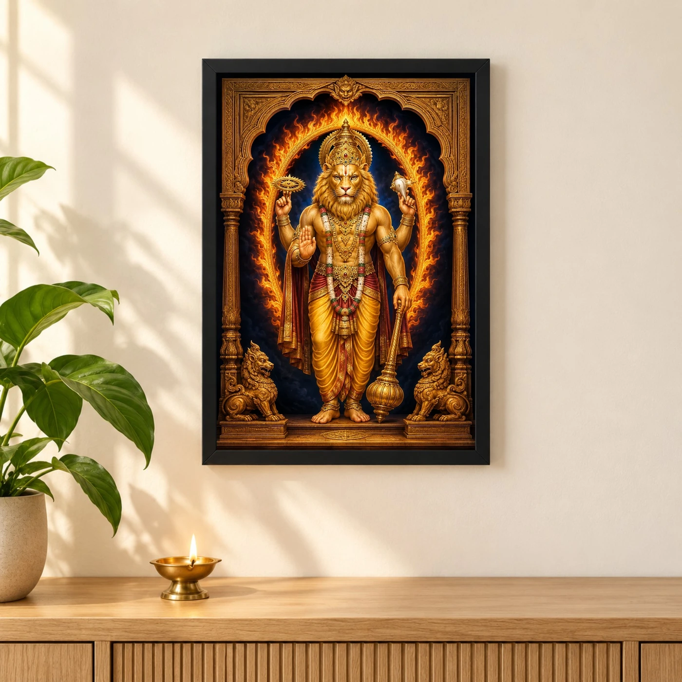Narasimha — Vastu Protection Door Frame, view 3