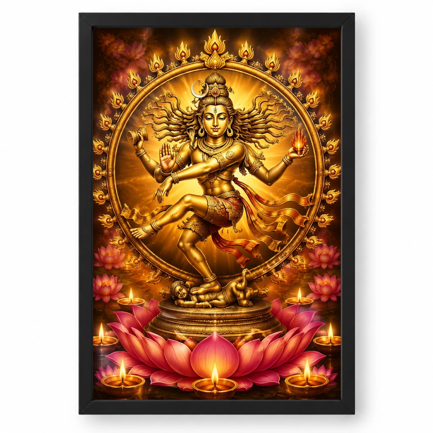 Nataraja Lotus And Diya Radiance Photo Frame