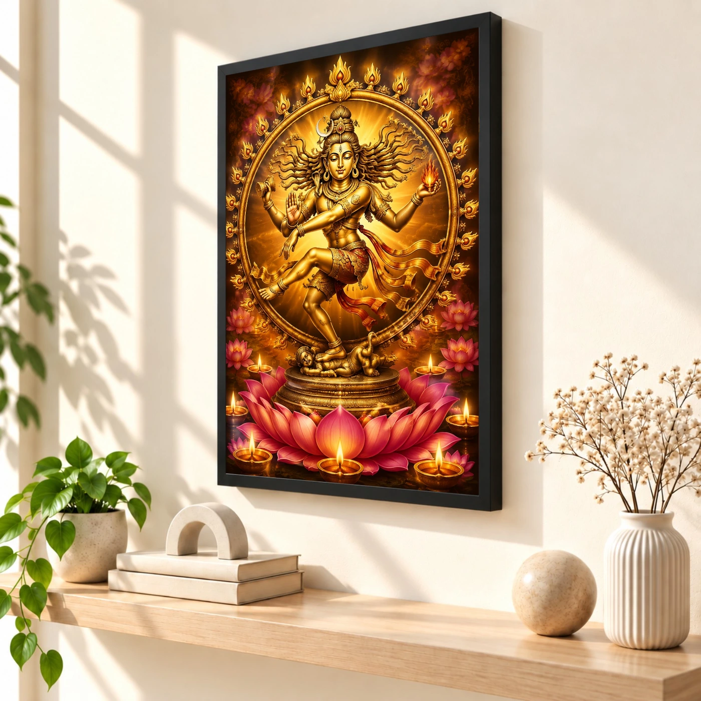 Nataraja Lotus And Diya Radiance Photo Frame, view 2