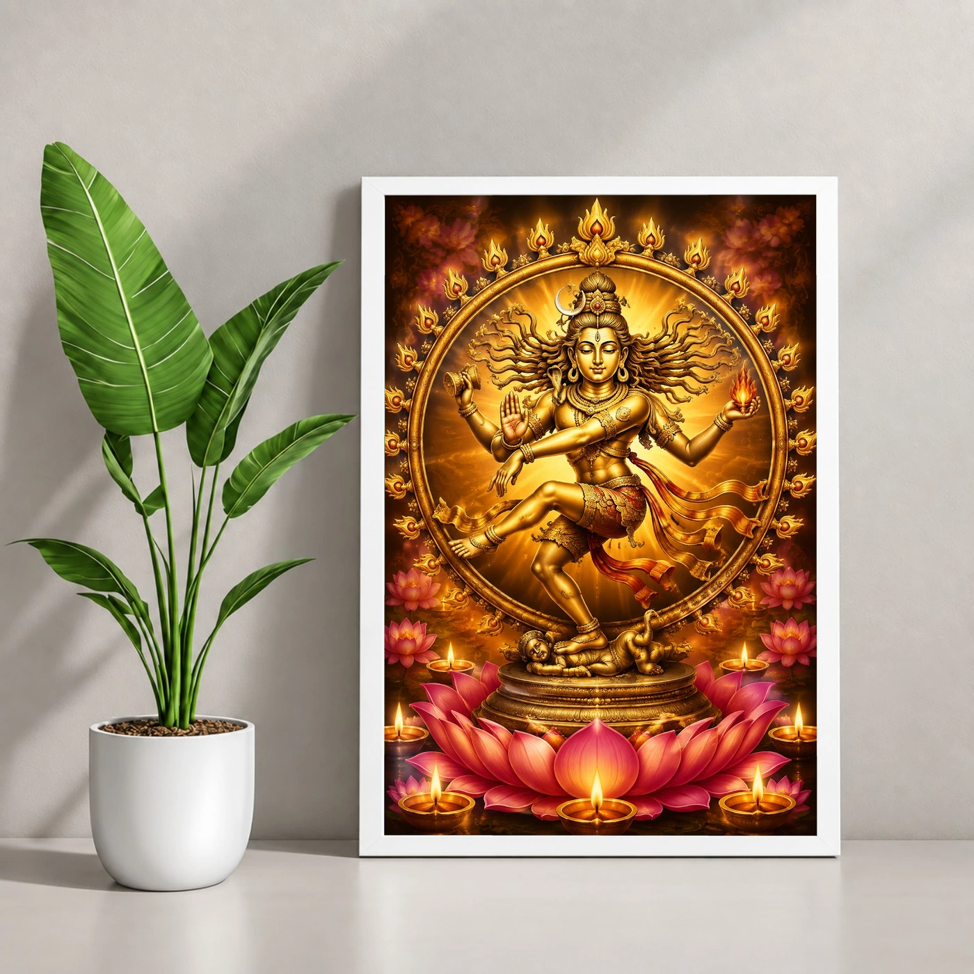 Nataraja Lotus And Diya Radiance Photo Frame, view 4