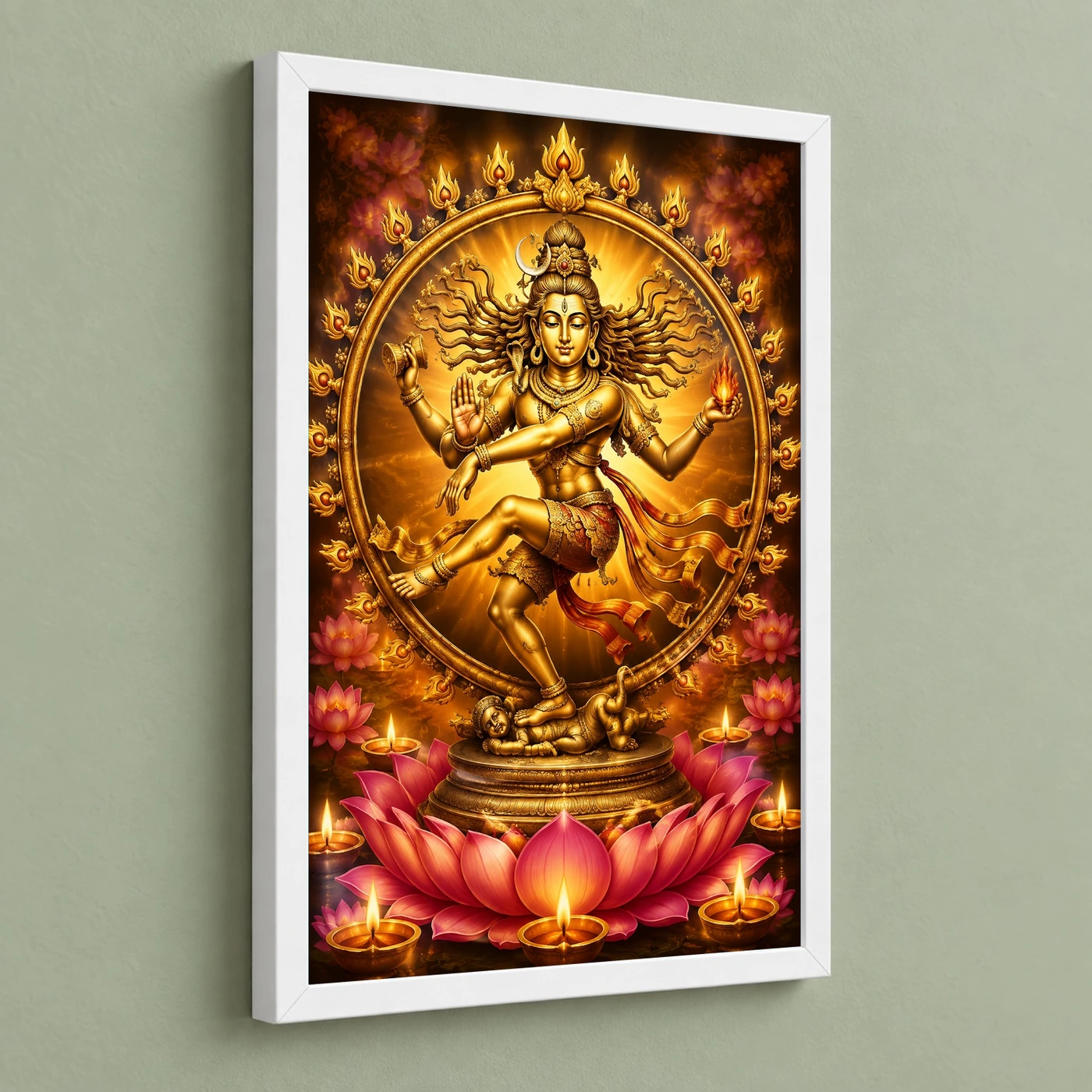 Nataraja Lotus And Diya Radiance Photo Frame, view 5