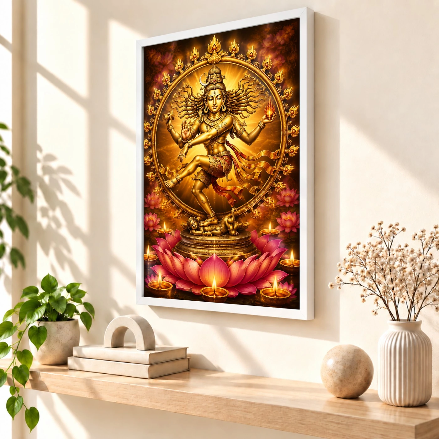 Nataraja Lotus And Diya Radiance Photo Frame, view 7