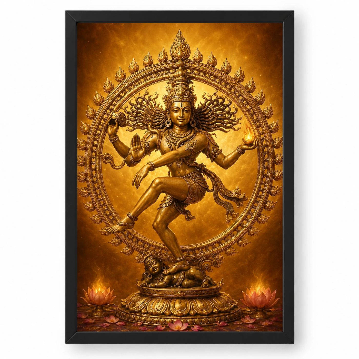 Nataraja Ornate Golden Temple Darshan Photo Frame
