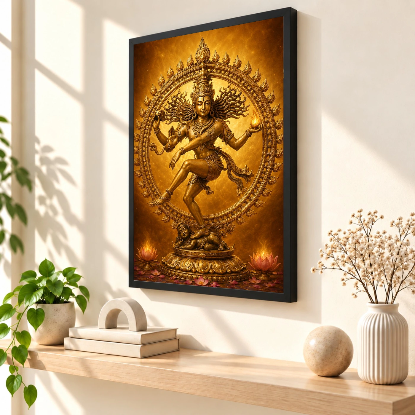 Nataraja Ornate Golden Temple Darshan Photo Frame, view 2