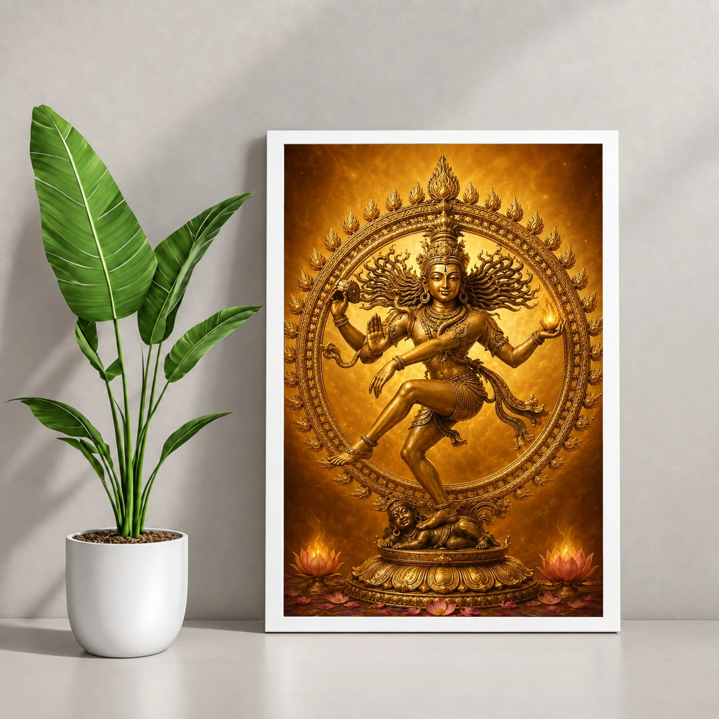 Nataraja Ornate Golden Temple Darshan Photo Frame, view 4
