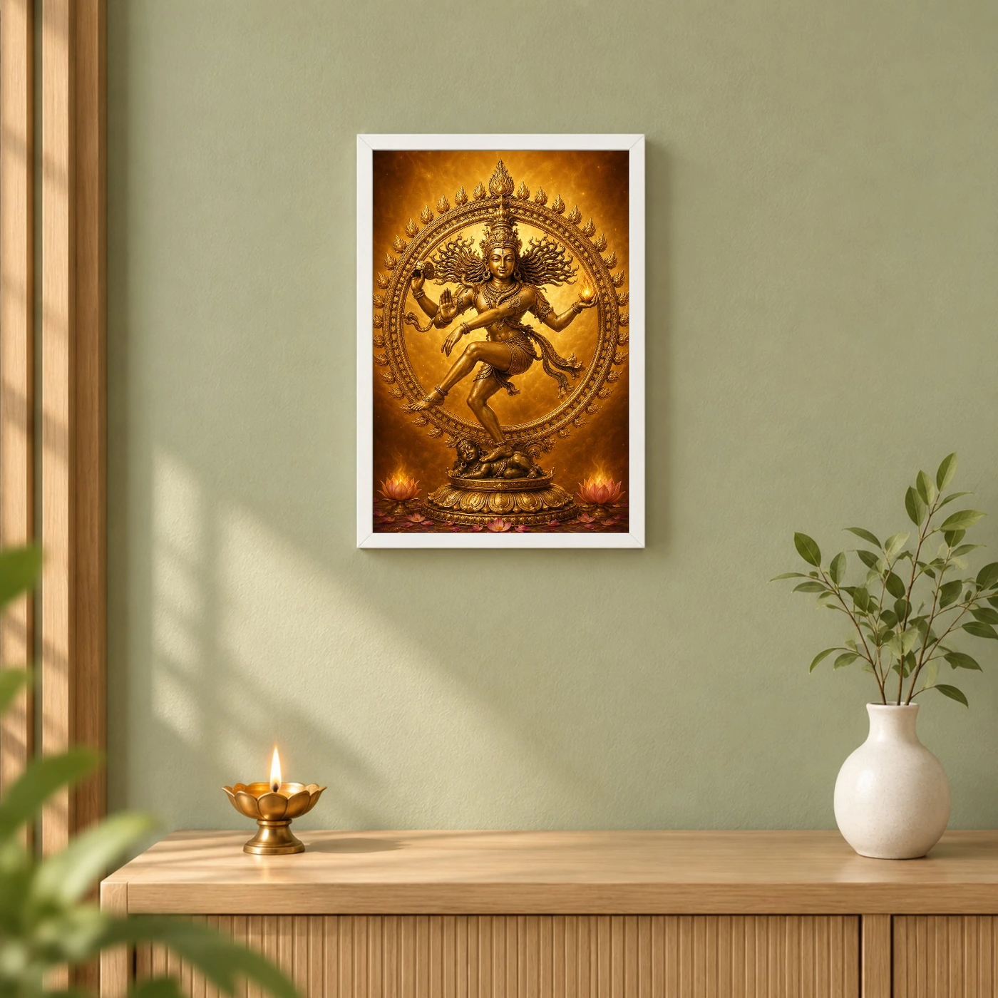 Nataraja Ornate Golden Temple Darshan Photo Frame, view 6