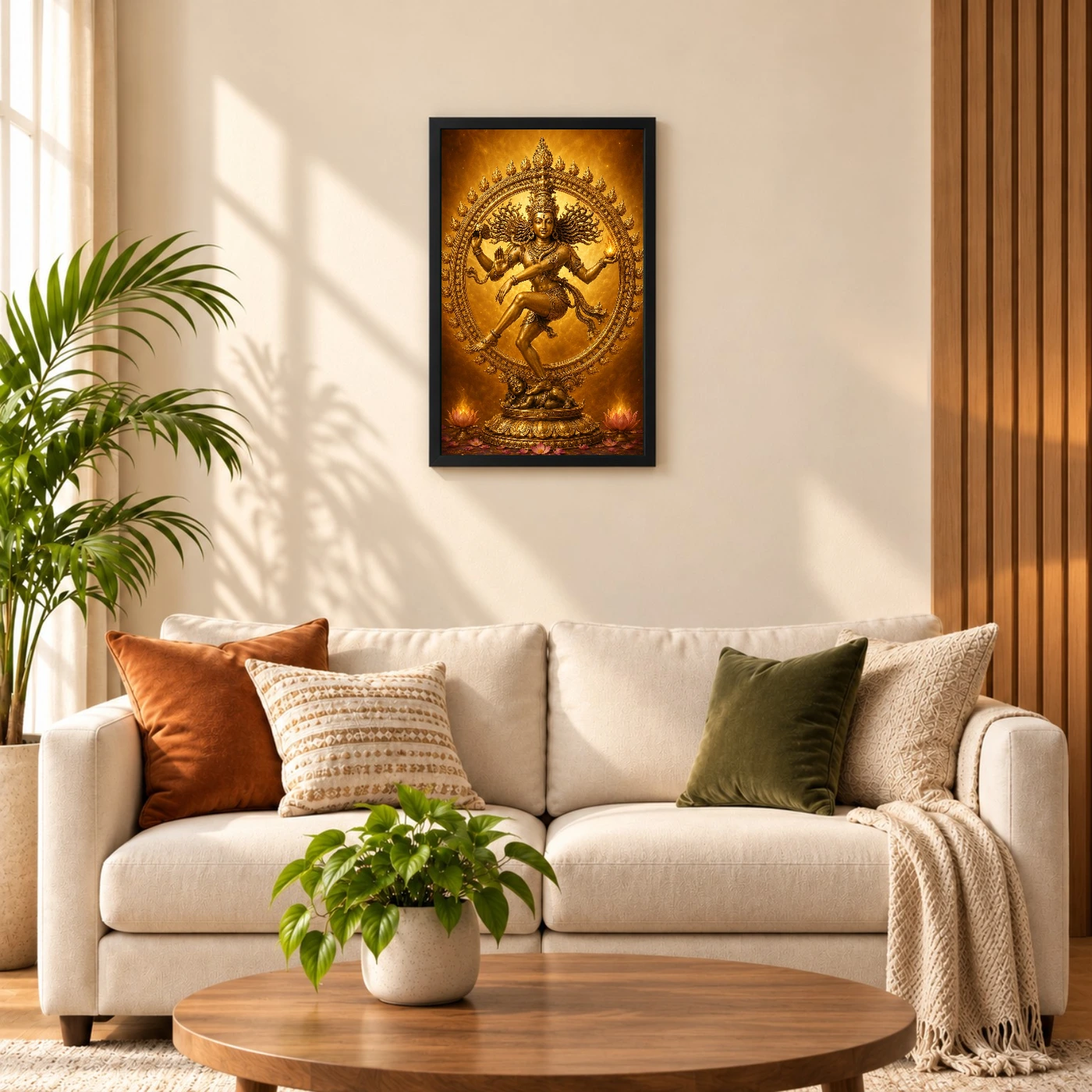 Nataraja Ornate Golden Temple Darshan Photo Frame, view 8