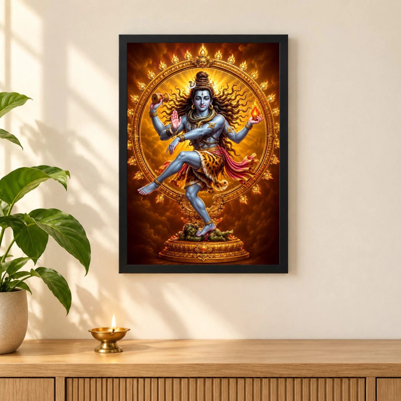 Nataraja Peaceful Home Mandir Composition Photo Frame, view 3