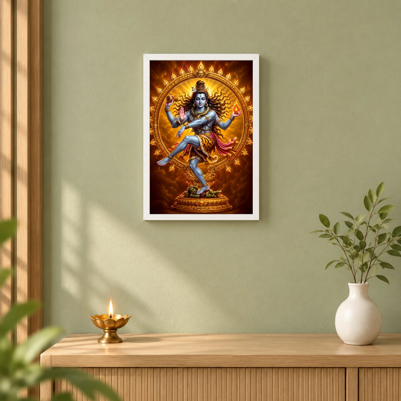 Nataraja Peaceful Home Mandir Composition Photo Frame, view 6