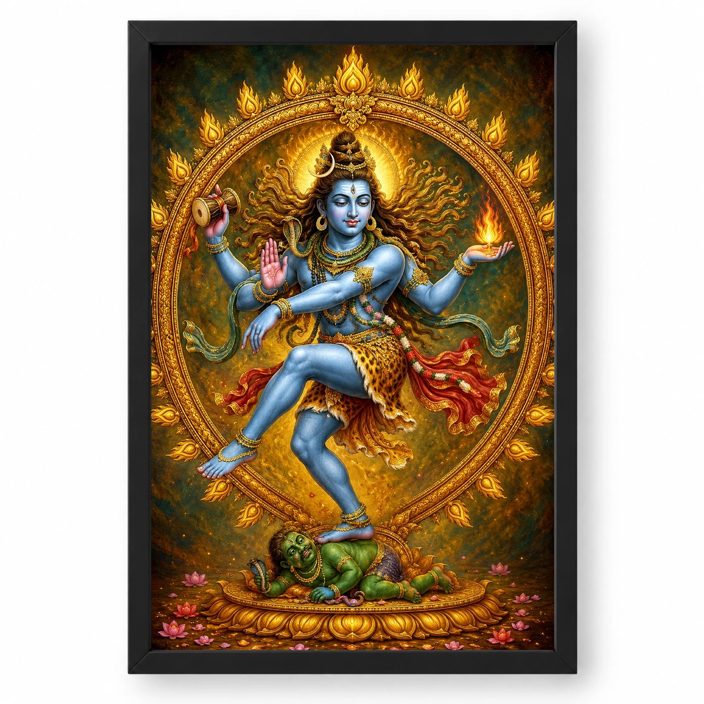 Nataraja Traditional Indian Miniature-Inspired Devotional Art Photo Frame