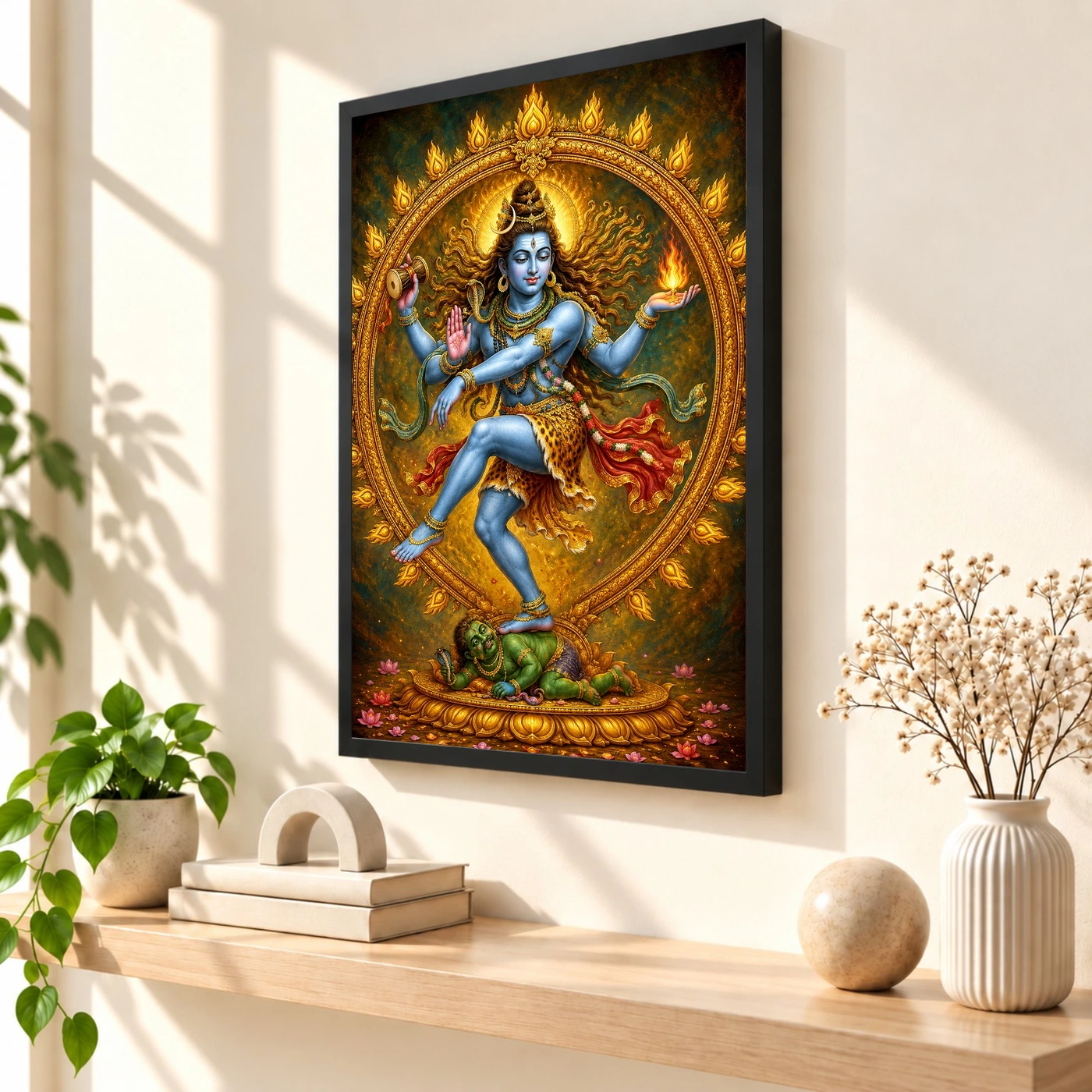 Nataraja Traditional Indian Miniature-Inspired Devotional Art Photo Frame, view 2