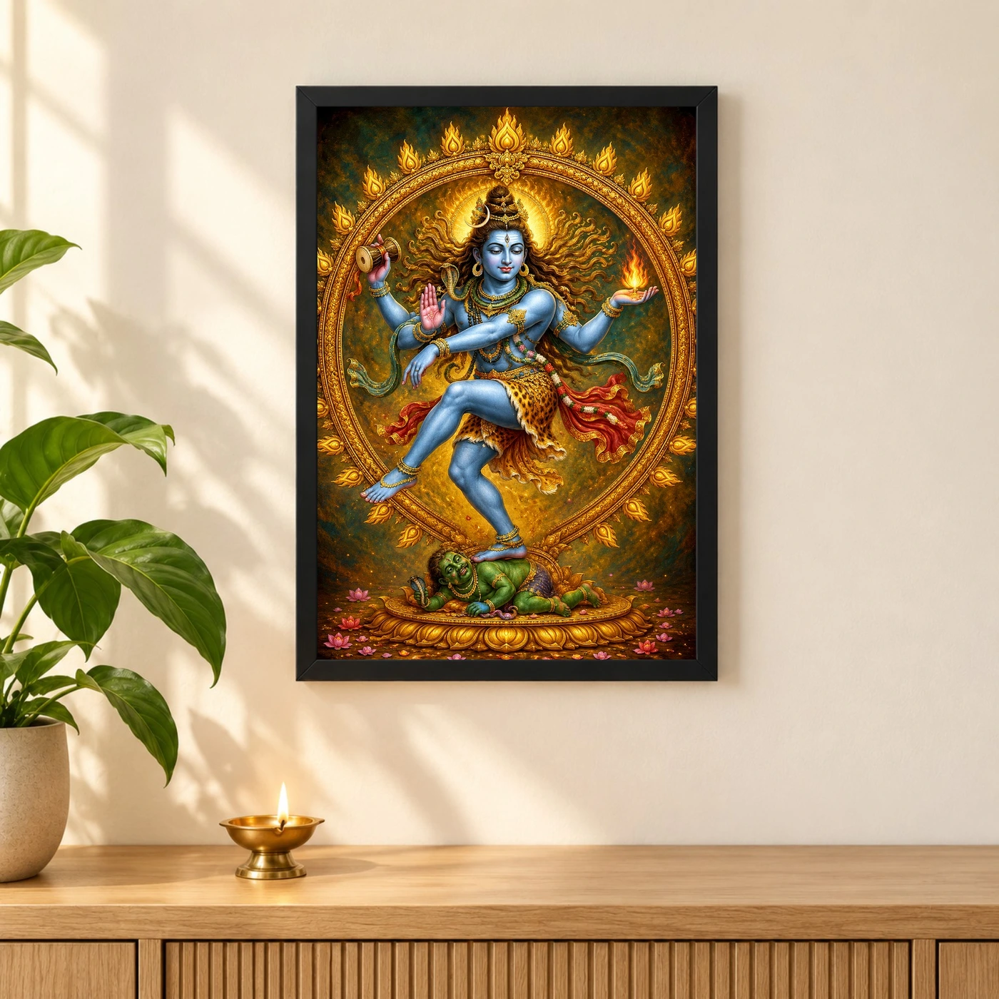Nataraja Traditional Indian Miniature-Inspired Devotional Art Photo Frame, view 3