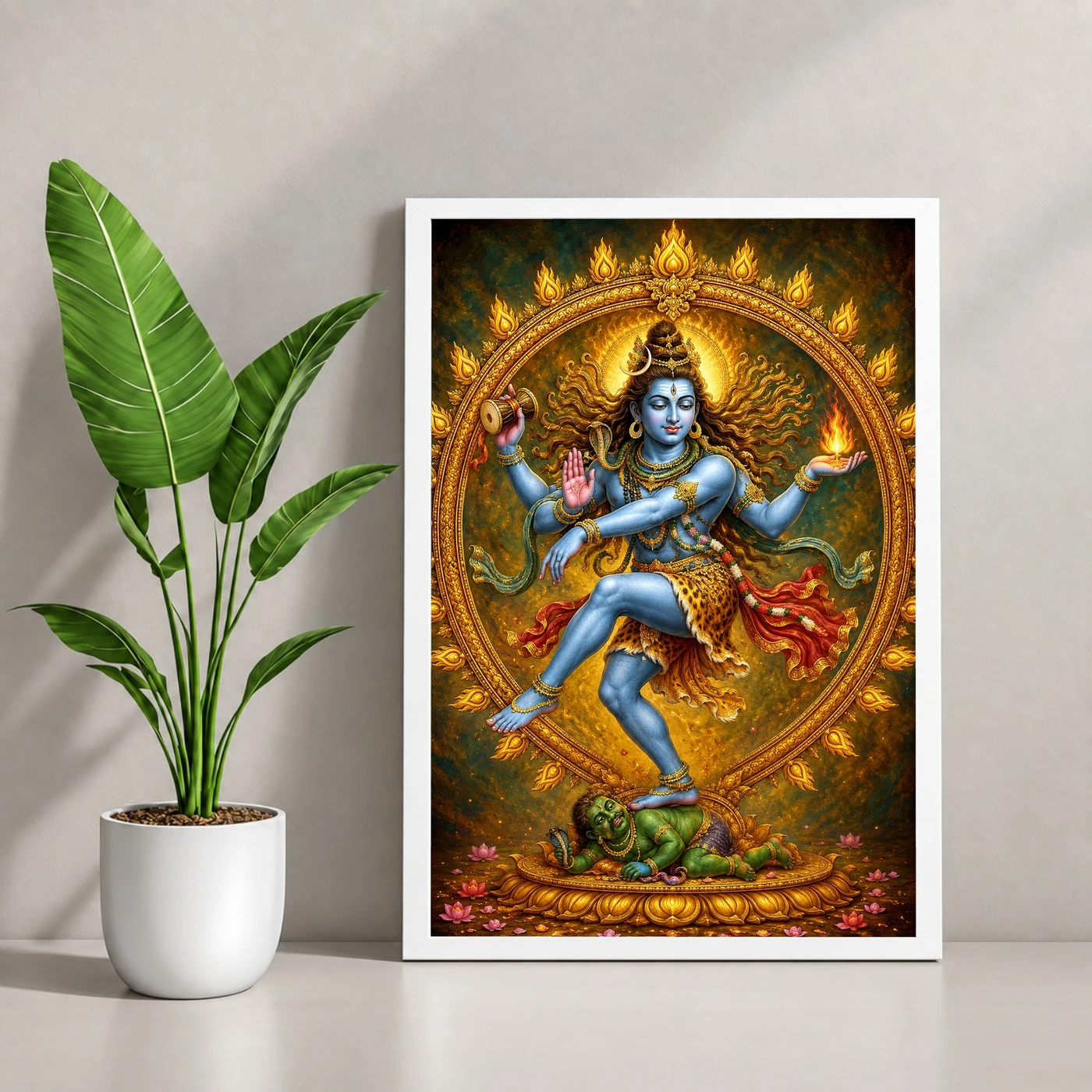 Nataraja Traditional Indian Miniature-Inspired Devotional Art Photo Frame, view 4
