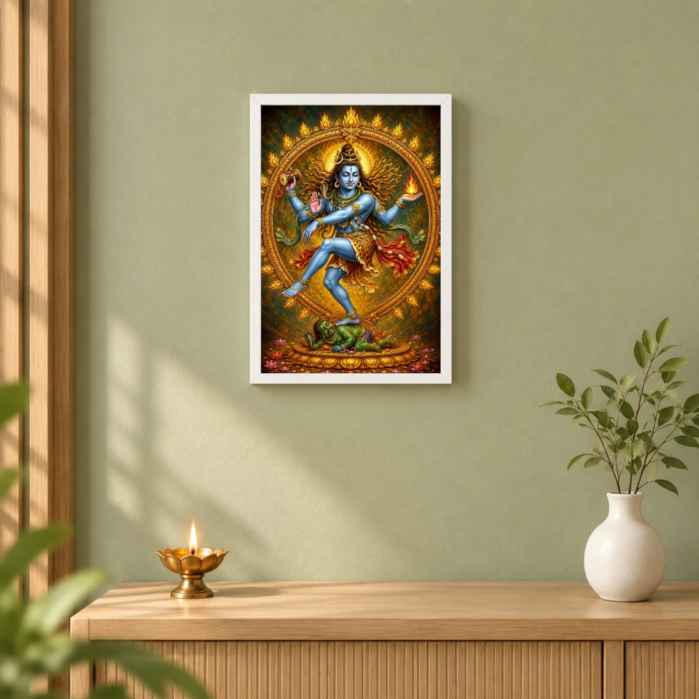 Nataraja Traditional Indian Miniature-Inspired Devotional Art Photo Frame, view 6