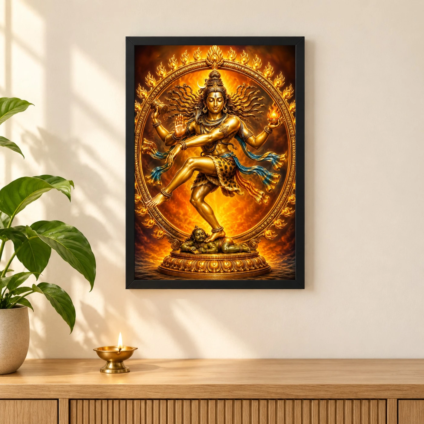 Nataraja Vivid Premium Spiritual Poster Art Photo Frame, view 3