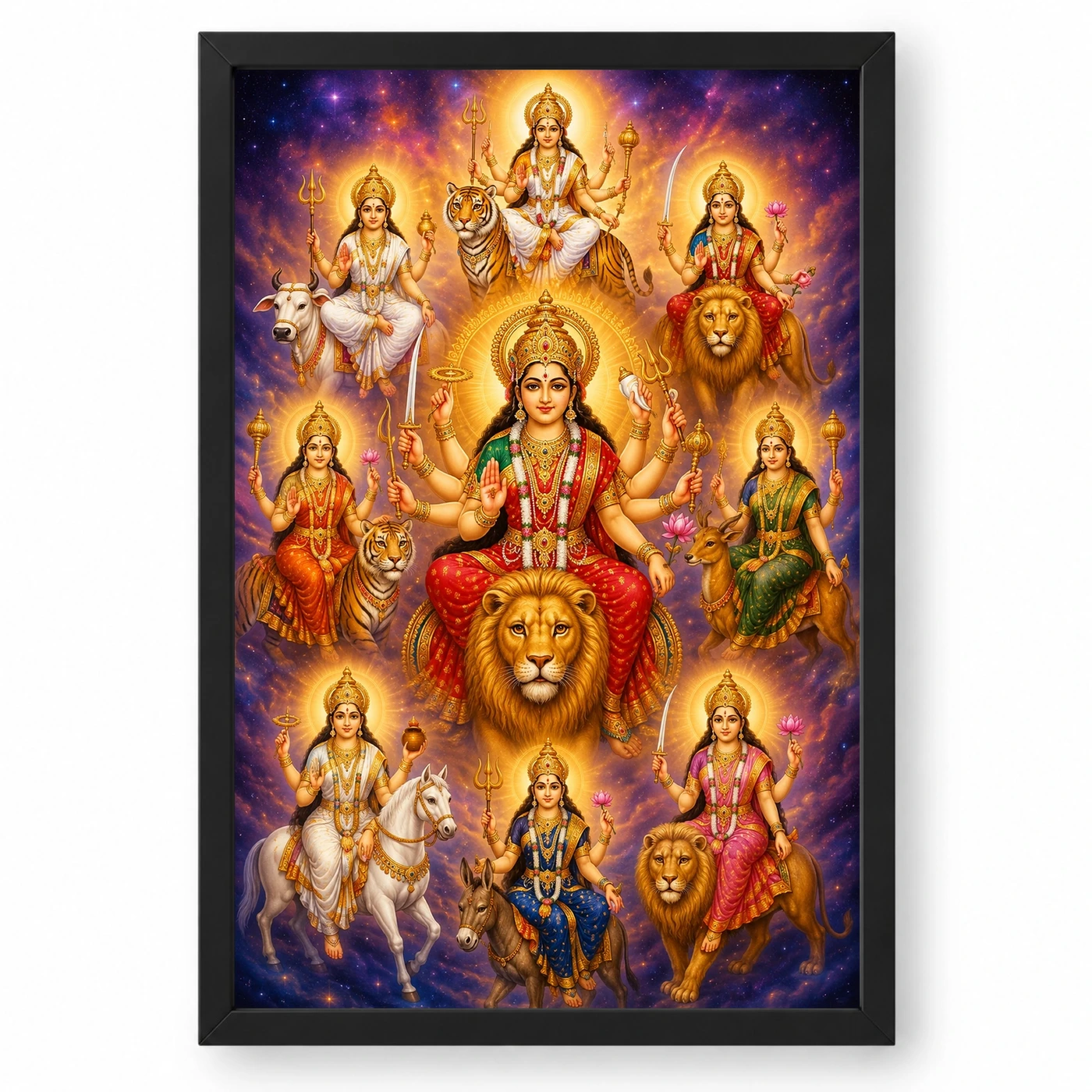 Navdurga Cosmic Celestial Aura Photo Frame