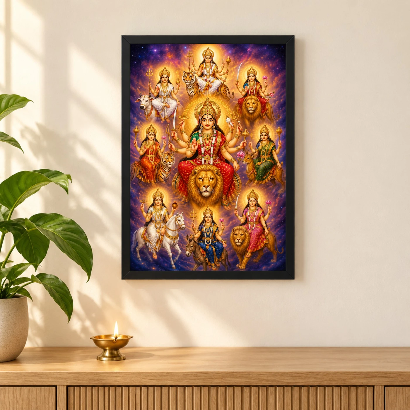 Navdurga Cosmic Celestial Aura Photo Frame, view 3