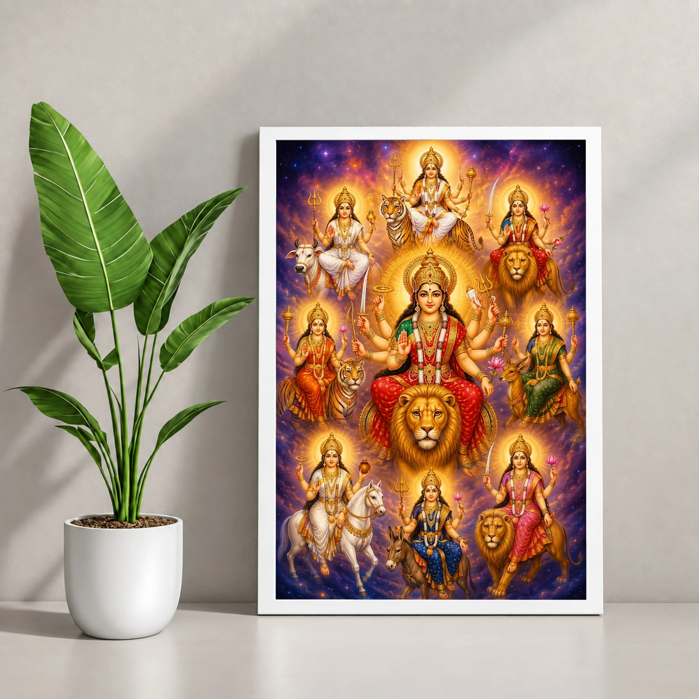 Navdurga Cosmic Celestial Aura Photo Frame, view 4