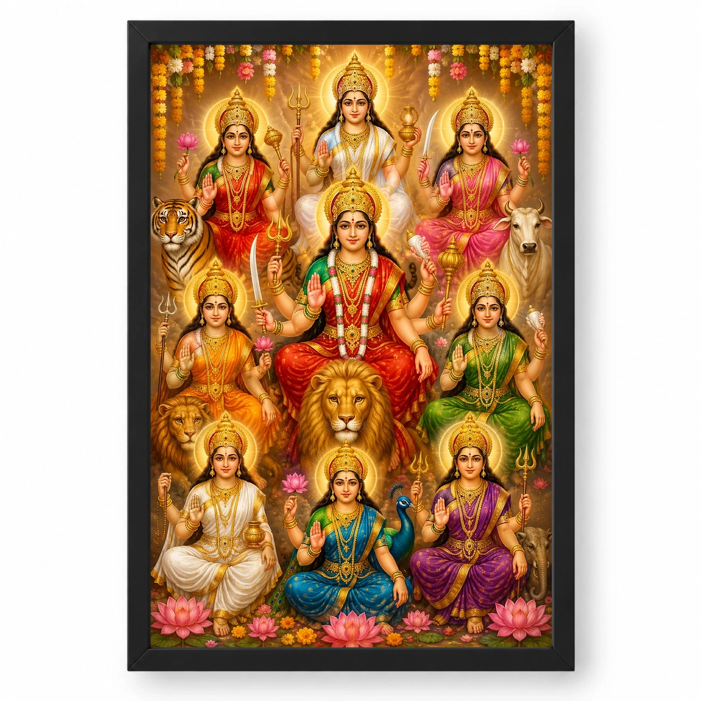 Navdurga Grand Festival Flower Decoration Photo Frame
